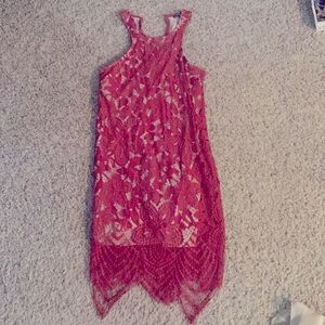 Express XS dress red tan